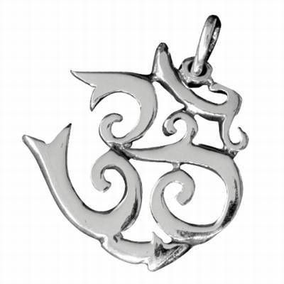 Simbolul Om/Tao din argint mat - unisex