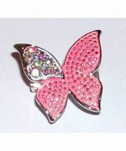 Brosa - fluture roz cu argintiu