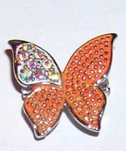 Brosa - fluture portocaliu cu argintiu