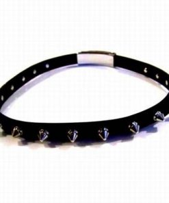 Colier choker, negru din silicon cu tinte