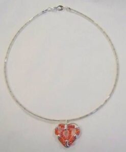 Colier fix din margele transparente si pandantiv inima Colier fix din margele transparente si pandantiv inima