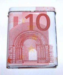 Recipient din metal cu bancnota - 10 Euro