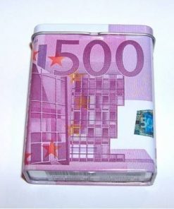 Recipient din metal cu bancnota - 500 Euro
