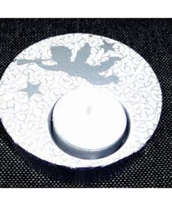 Suport de lumanari din ceramica cu ingeras de protectie