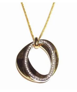Pandantiv placat cu aur de 14 K si strasuri Pandantiv placat cu aur de 14 K si strasuri