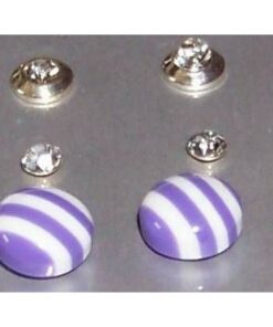 Cercei fantezie: set de trei modele diferite - Mov/alb