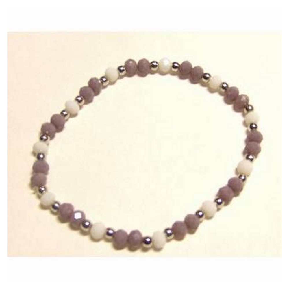 Bratara colorata mov cu alb, pe elastic Bratara colorata mov cu alb, pe elastic