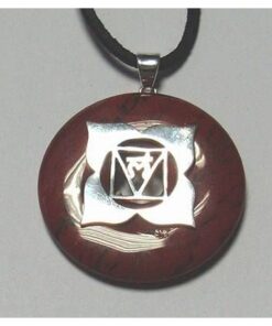 Chakra Muladhara din argint cu carneol pe siret negru Chakra Muladhara din argint cu carneol pe siret negru