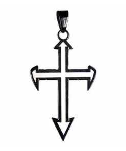 Cruce din inox - neagra si argintie