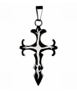 Cruce din inox - neagra si argintie