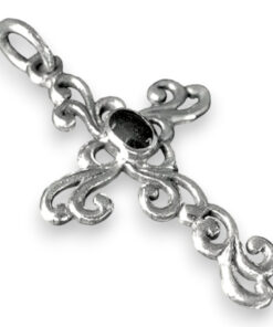 Crucea celtica cu cristal de onix - unisex