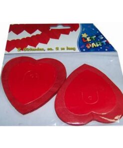 Set de 2 ghirlande Feng Shui cu inimi rosii