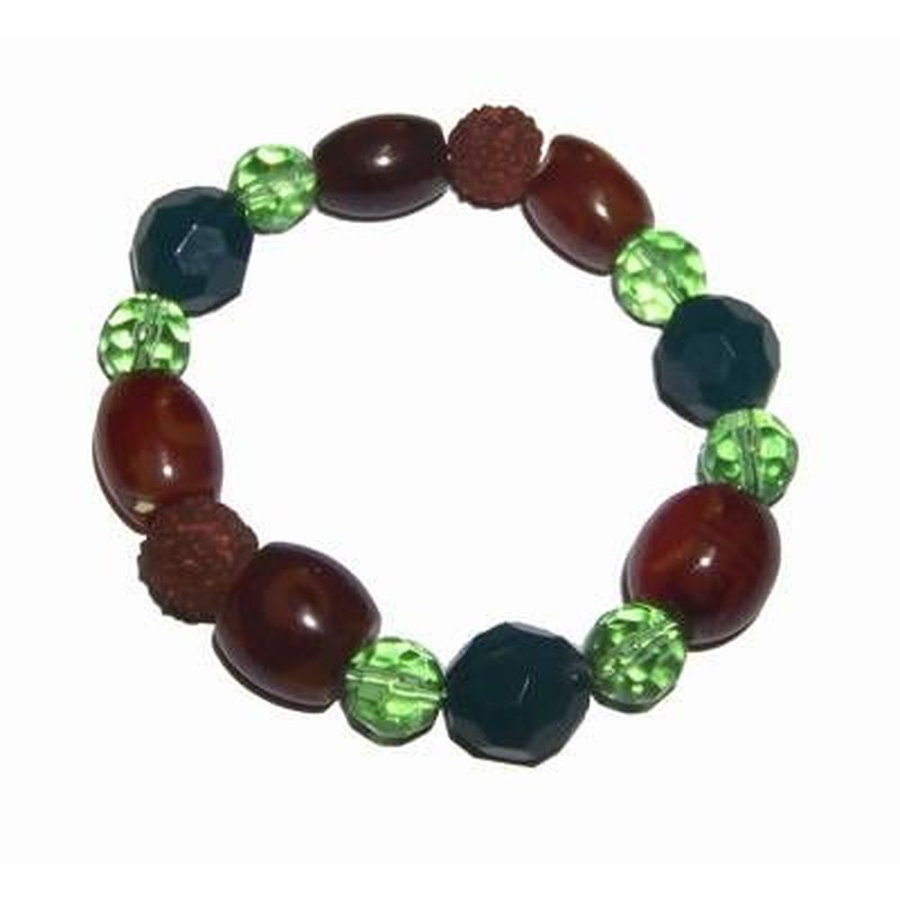 Bratara pe elastic cu rudraksha si ochi dzi pentru noroc Bratara pe elastic cu rudraksha si ochi dzi pentru noroc