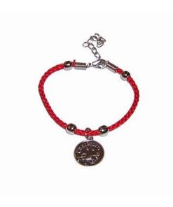 Bratara rosie, cu metal, pentru zodia Balanta Bratara rosie, cu metal, pentru zodia Balanta