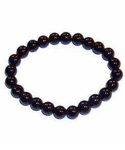 Bratara neagra, pe elastic, din perle ecologice