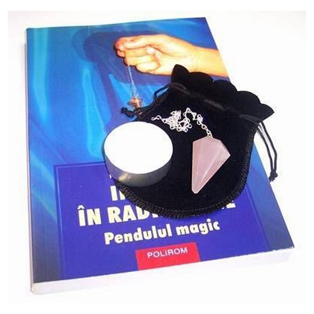 Pendul din cuart roz, pe lantisor argintiu Pendul din cuart roz, pe lantisor argintiu