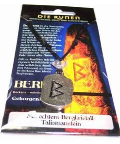Runa BERKANA, din metal, cu cristal de stanca - unisex - 18