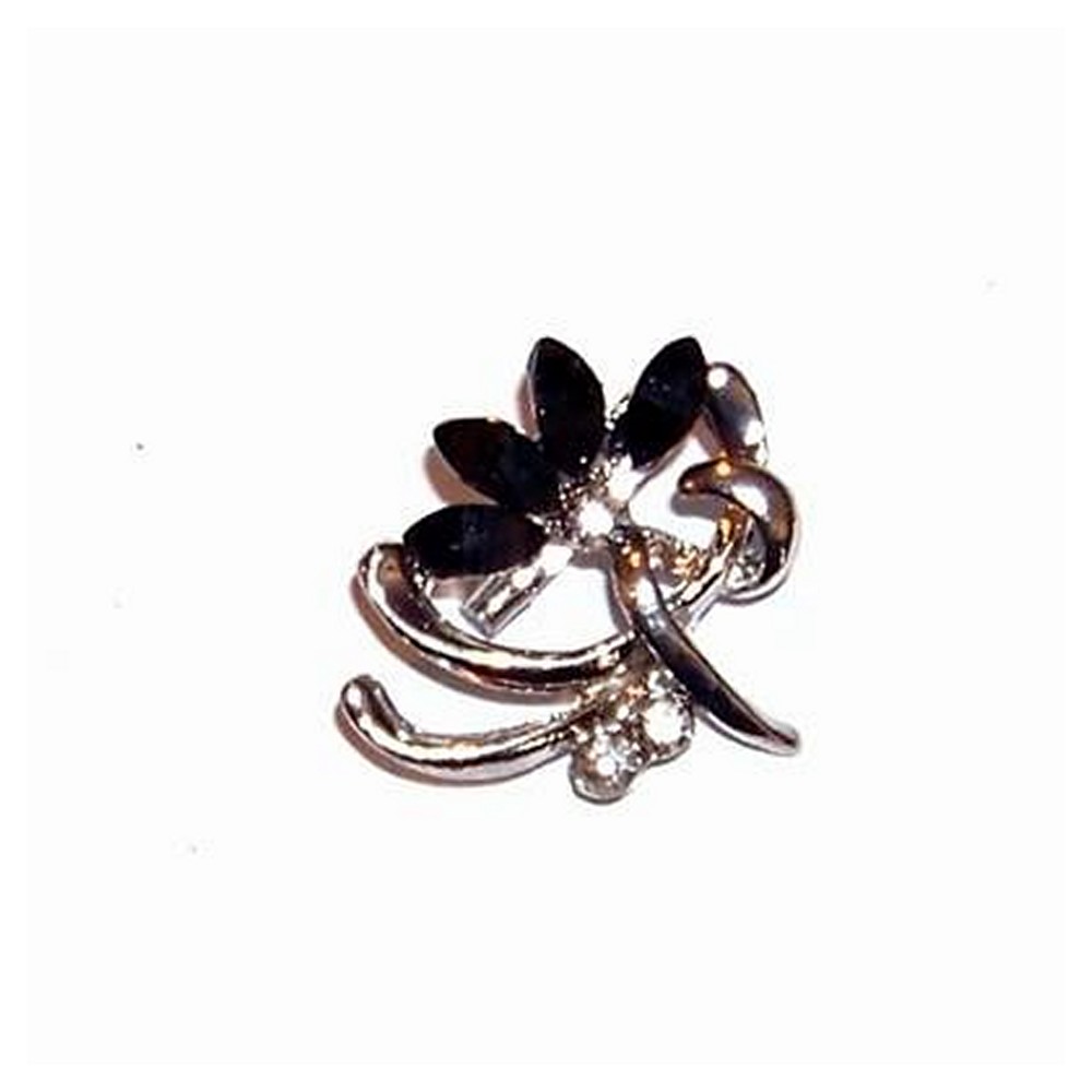 Brosa eleganta-floare cu cristale negre Brosa eleganta-floare cu cristale negre