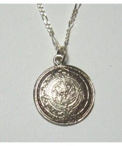 Calendarul aztec din argint pe lantisor din argint