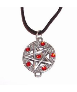 Pentagrama din metal cu cristale rosii Pentagrama din metal cu cristale rosii