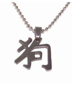 Talisman din inox cu ideograma Cainelui stilizata Talisman din inox cu ideograma Cainelui stilizata