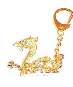 Dragon cu sfera - breloc auriu, din metal Dragon cu sfera - breloc auriu, din metal
