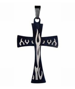 Cruce, din inox, neagra, pe siret