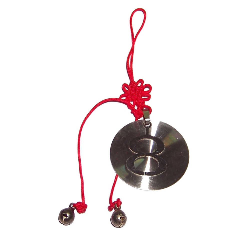 Canaf cu cifra 8 din inox si nod mistic rosu Canaf cu cifra 8 din inox si nod mistic rosu