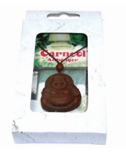Talisman din carneol cu Buddha razand, cu pepita