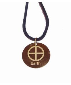Talisman placat pe siret din piele - Pamant
