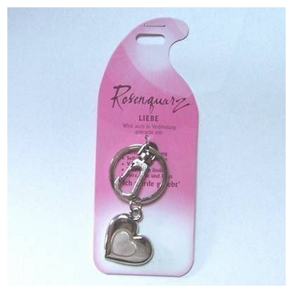 Breloc din metal cu cuart roz, pentru dragoste Breloc din metal cu cuart roz, pentru dragoste