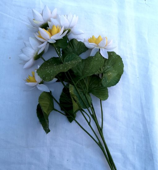 Floare de Lotus alba - 50 cm - 3 fire