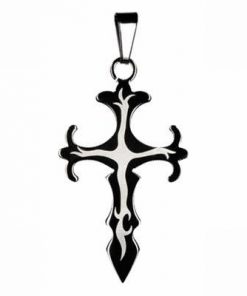 Cruce din inox - neagra si argintie