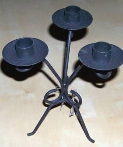 Sfesnic negru din metal cu 3 brate
