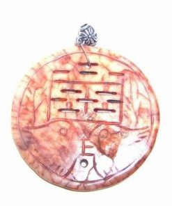Pandantiv din Jad cu simbolul dublei fericiri si rate mandar