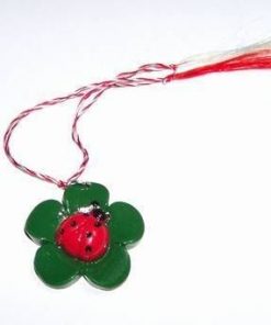 Martisor Feng Shui cu trifoiul norocos si gargarita