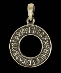 Talisman unisex cu rune, din bronz