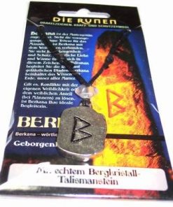 Runa BERKANA, din metal, cu cristal de stanca - unisex - 18