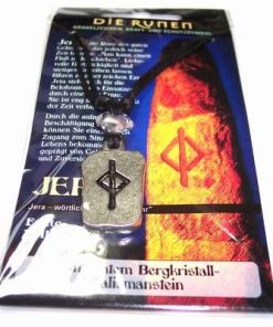 Runa JERA, din metal, cu cristal de stanca - unisex -12