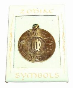 Talisman din alama pe siret din piele - FECIOARA