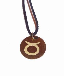 Talisman placat pe siret din piele - Taur