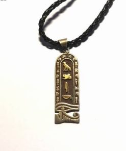 Pandantiv cu simbol egiptean vintage, pe siret negru