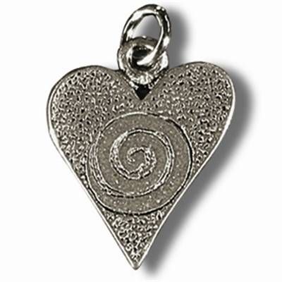 Inima si Spirala - Talisman din metal cu agat pe siret
