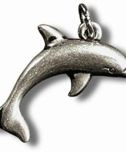 Delfinul norocos - Talisman din metal cu agat