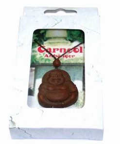 Talisman din carneol cu Buddha razand, cu pepita