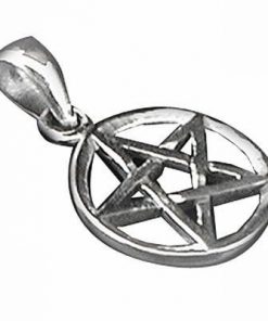 Pentagrama magica in cerc - talisman din argint