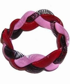 Bratara din metal spiralat - rosu, roz, negru