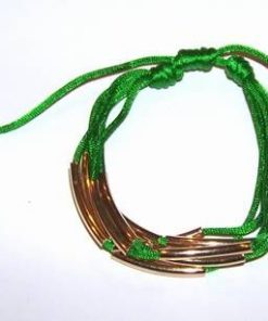 Bratara reglabila verde, cu decoratiuni aurii