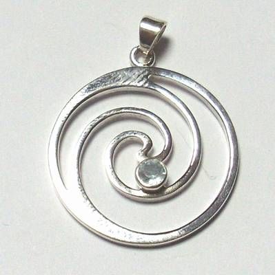 Simbolul Cho-ku-rei din argint cu Acvamarin